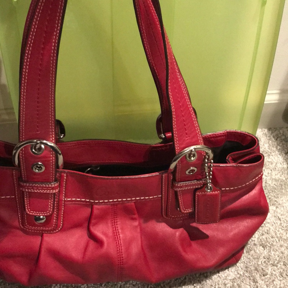 Red Leather Coach Bag